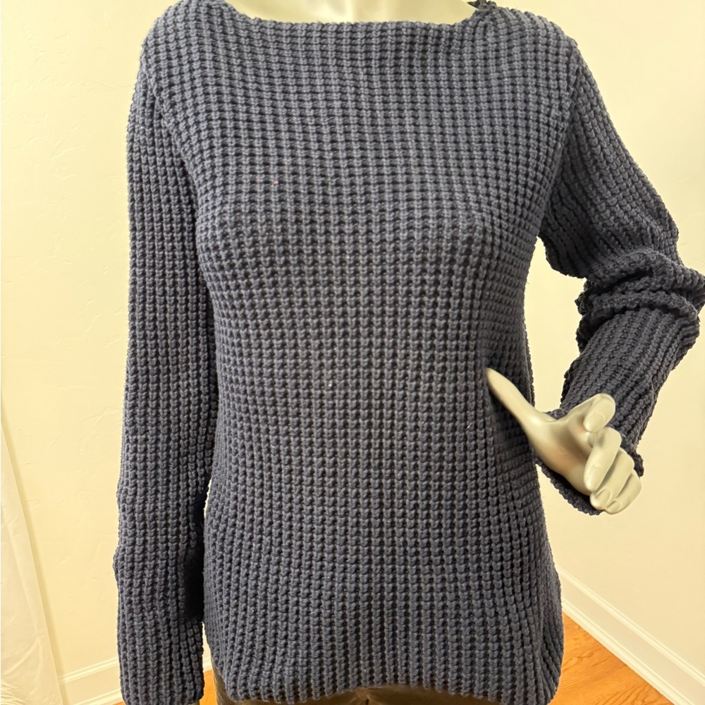 Ralph Lauren Navy Cotton Chunky Knit‎ Fisherman Normcore Sweater